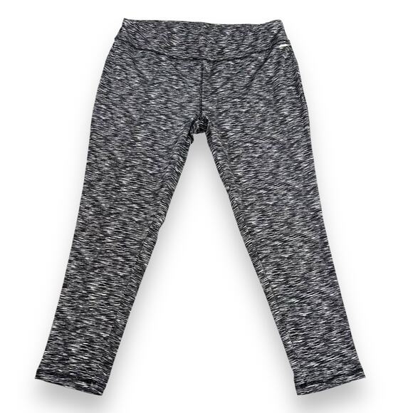 Jockey Womens Leggings Active Athletic Ankle Length Stretch Black White 2X - Picture 1 of 9